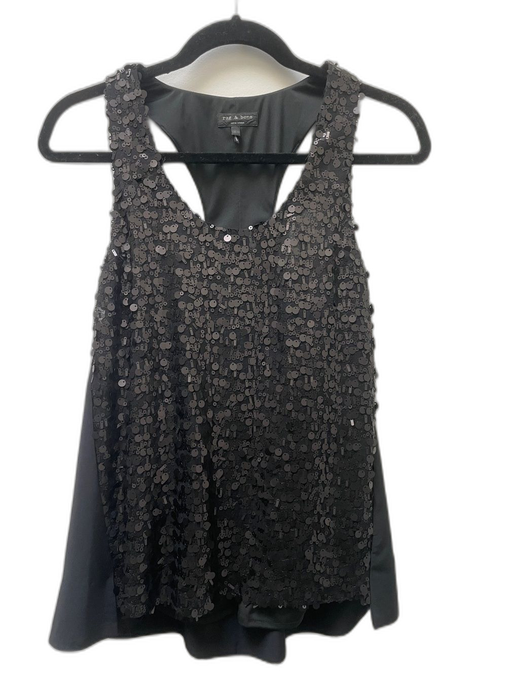 Rag & Bone Bahia Matte Sequin Tank Black Size XS